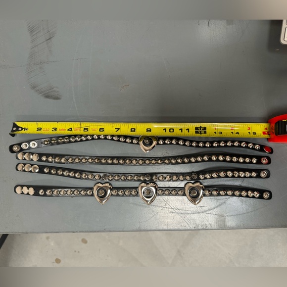 Lot of punk chokers collar and bracelets - 4 necklaces, 3 bracelets - Picture 10 of 15